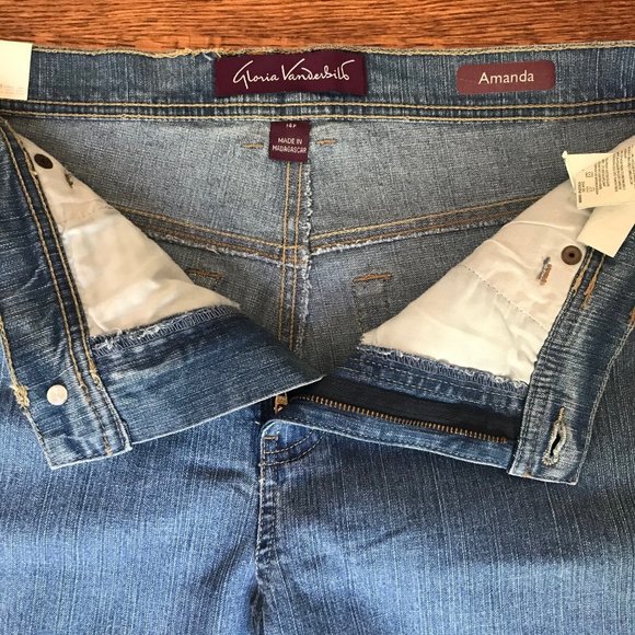 Gloria Vanderbilt Amanda Jeans Pants Women Petite NWT Sz 14 Petit 14P - Picture 2 of 6